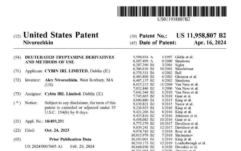 Cybin Receives New Patent for Psilocybin Depression Treatment